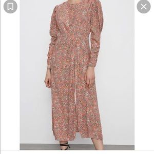 Zara draped print dress TRF